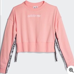 Pink adidas tape long sleeve T-shirt